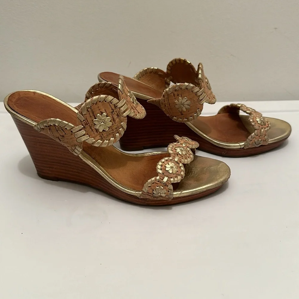 Jack Rogers gold leather